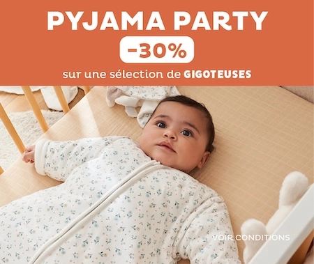 Pyjama Party : -30% sur une sélection de gigoteuses