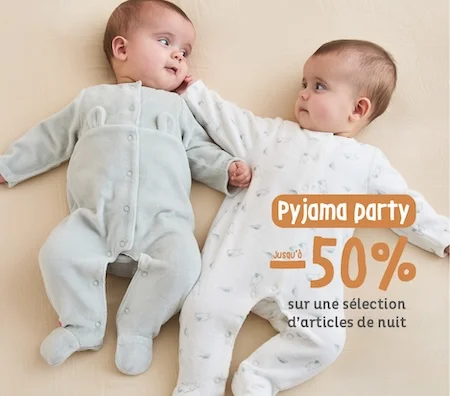 Pyjama Party : Jusqu'à -50% sur une sélection d'articles de nuit